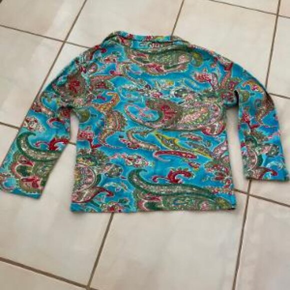 Chaudry KC Sequined Colorful L/S Top. Large - Picture 3 of 9